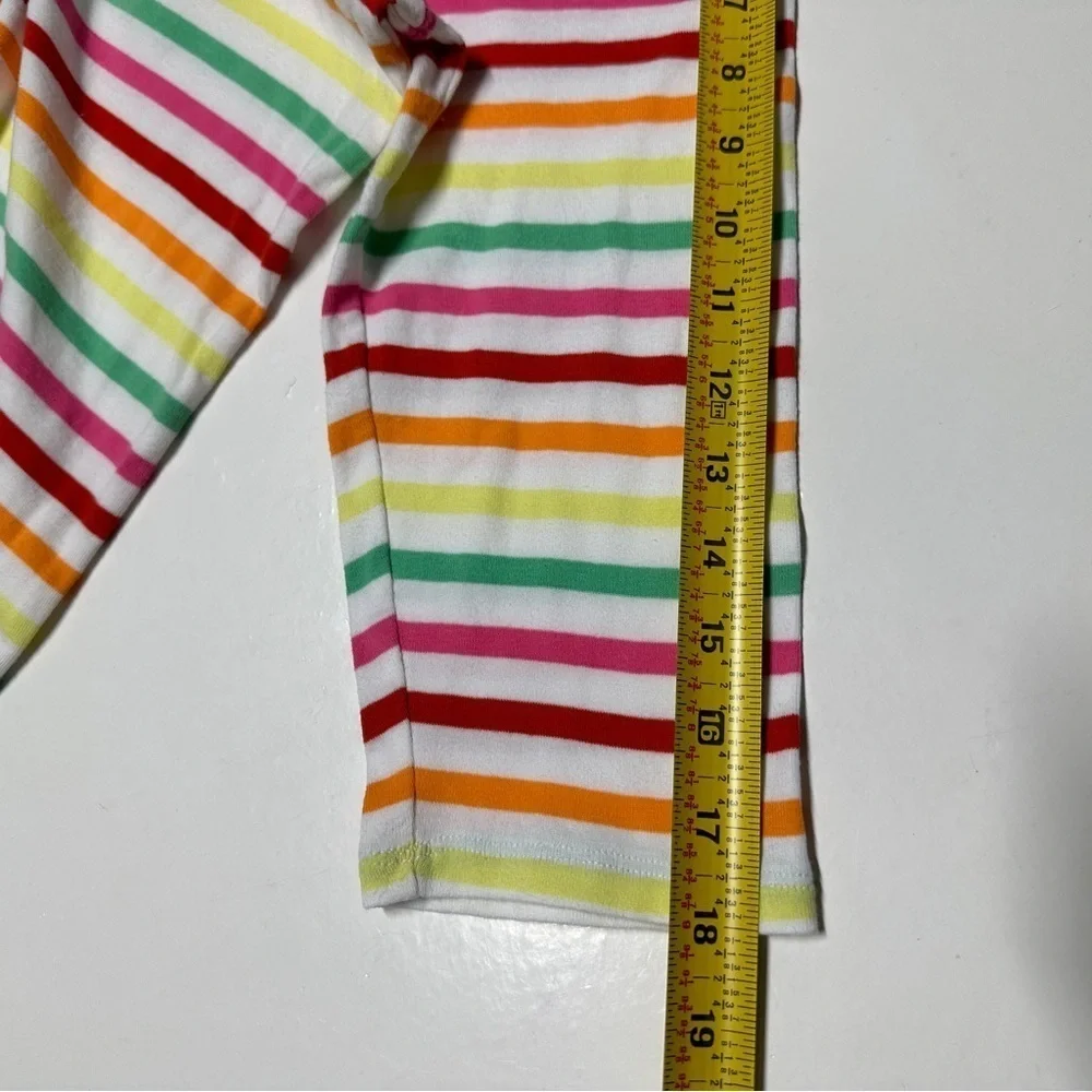 Talbots Womens Cotton Bateau Neck Sonora Stripe 3/4 Sleeve Tee Colorful Size XL - Picture 8 of 9